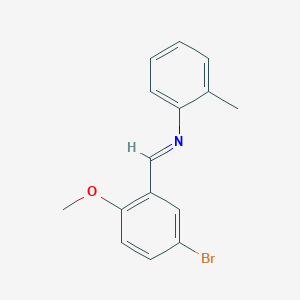 molecular formula C15H14BrNO B313808 N-(5-bromo-2-methoxybenzylidene)-N-(2-methylphenyl)amine 