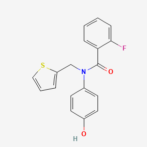 molecular formula C18H14FNO2S B3138081 2-fluoro-N-(4-hydroxyphenyl)-N-(thiophen-2-ylmethyl)benzamide CAS No. 445456-13-3
