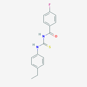 molecular formula C16H15FN2OS B313809 N-[(4-ethylphenyl)carbamothioyl]-4-fluorobenzamide 