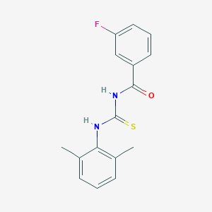 molecular formula C16H15FN2OS B313811 N-[(2,6-dimethylphenyl)carbamothioyl]-3-fluorobenzamide 