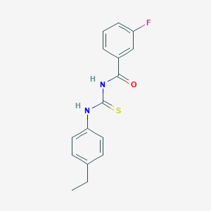 molecular formula C16H15FN2OS B313812 N-[(4-ethylphenyl)carbamothioyl]-3-fluorobenzamide 