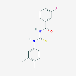 molecular formula C16H15FN2OS B313813 N-[(3,4-dimethylphenyl)carbamothioyl]-3-fluorobenzamide 