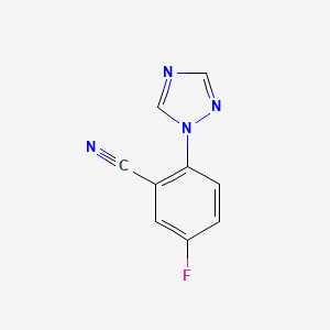 molecular formula C9H5FN4 B3138227 5-fluoro-2-(1H-1,2,4-triazol-1-yl)benzonitrile CAS No. 449758-80-9