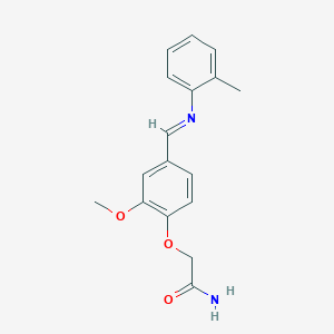 molecular formula C17H18N2O3 B313824 2-(2-Methoxy-4-{[(2-methylphenyl)imino]methyl}phenoxy)acetamide 