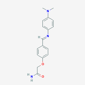 molecular formula C17H19N3O2 B313825 2-[4-({[4-(Dimethylamino)phenyl]imino}methyl)phenoxy]acetamide 