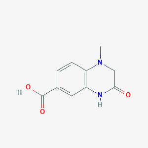 molecular formula C10H10N2O3 B3138252 1-Methyl-3-oxo-1,2,3,4-tetrahydroquinoxaline-6-carboxylic acid CAS No. 450368-34-0
