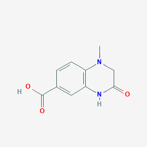 molecular formula C10H10N2O3 B3138252 1-甲基-3-氧代-1,2,3,4-四氢喹喔啉-6-羧酸 CAS No. 450368-34-0