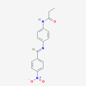 molecular formula C16H15N3O3 B313827 N-[4-({4-nitrobenzylidene}amino)phenyl]propanamide 