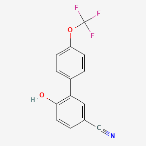 molecular formula C14H8F3NO2 B3138273 6-羟基-4'-(三氟甲氧基)-[1,1'-联苯]-3-腈 CAS No. 450842-75-8