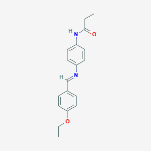 molecular formula C18H20N2O2 B313828 N-{4-[(4-ethoxybenzylidene)amino]phenyl}propanamide 