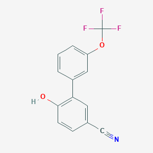 molecular formula C14H8F3NO2 B3138280 3-氰基-6-羟基-3'-(三氟甲氧基)联苯 CAS No. 450843-10-4