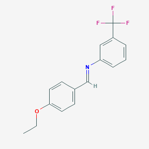 molecular formula C16H14F3NO B313829 N-(4-ethoxybenzylidene)-N-[3-(trifluoromethyl)phenyl]amine 
