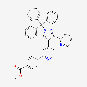 molecular formula C40H30N4O2 B3138346 methyl 4-(4-(3-(pyridin-2-yl)-1-trityl-1H-pyrazol-4-yl)pyridin-2-yl)benzoate CAS No. 452343-16-7