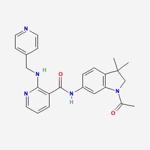 molecular formula C24H25N5O2 B3138367 N-(1-acetyl-3,3-dimethylindolin-6-yl)-2-((pyridin-4-ylmethyl)amino)nicotinamide CAS No. 453562-74-8