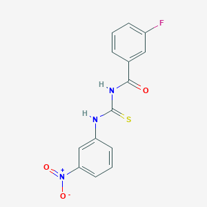 molecular formula C14H10FN3O3S B313838 3-fluoro-N-[(3-nitrophenyl)carbamothioyl]benzamide 