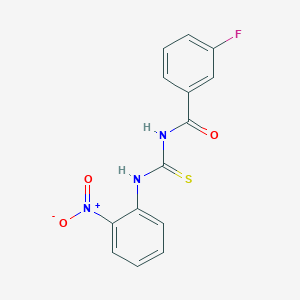 molecular formula C14H10FN3O3S B313839 3-fluoro-N-[(2-nitrophenyl)carbamothioyl]benzamide 