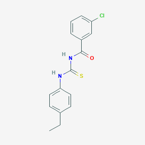 molecular formula C16H15ClN2OS B313843 3-chloro-N-[(4-ethylphenyl)carbamothioyl]benzamide 