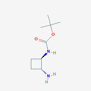 molecular formula C9H18N2O2 B3138432 叔丁基 n-[(1r,2r)-2-氨基环丁基]氨基甲酸酯 CAS No. 454709-94-5