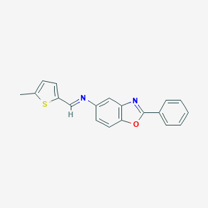 molecular formula C19H14N2OS B313847 N-[(5-methyl-2-thienyl)methylene]-N-(2-phenyl-1,3-benzoxazol-5-yl)amine 