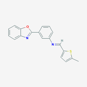 molecular formula C19H14N2OS B313848 3-(1,3-benzoxazol-2-yl)-N-[(5-methyl-2-thienyl)methylene]aniline 