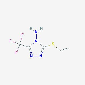 molecular formula C5H7F3N4S B3138504 3-(Ethylthio)-5-(trifluoromethyl)-4H-1,2,4-triazol-4-amine CAS No. 459210-90-3