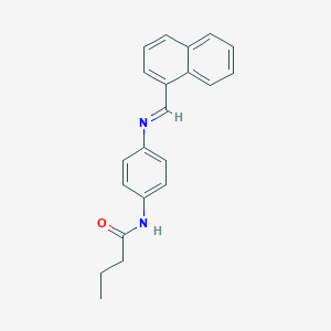 molecular formula C21H20N2O B313851 N-{4-[(1-naphthylmethylene)amino]phenyl}butanamide 