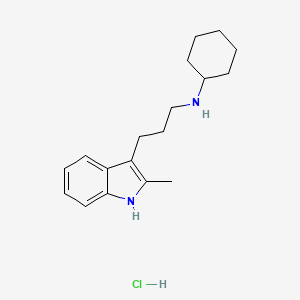 molecular formula C18H27ClN2 B3138607 N-[3-(2-methyl-1H-indol-3-yl)propyl]cyclohexanamine hydrochloride CAS No. 462059-70-7