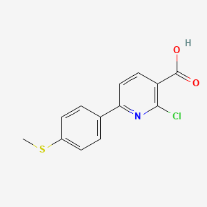 molecular formula C13H10ClNO2S B3138609 2-Chloro-6-[4-(methylsulfanyl)phenyl]-nicotinic acid CAS No. 462066-77-9
