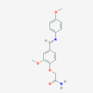 molecular formula C17H18N2O4 B313865 2-(2-Methoxy-4-{[(4-methoxyphenyl)imino]methyl}phenoxy)acetamide 