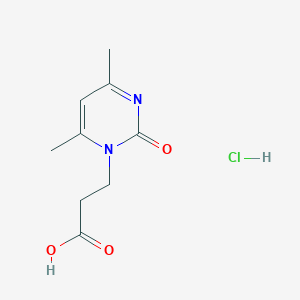 molecular formula C9H13ClN2O3 B3138677 3-(4,6-二甲基-2-氧嘧啶-1(2H)-基)丙酸盐酸盐 CAS No. 463929-54-6