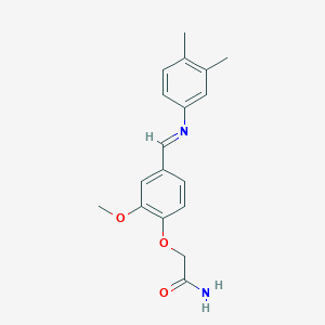 molecular formula C18H20N2O3 B313869 2-[4-[(3,4-Dimethylphenyl)iminomethyl]-2-methoxyphenoxy]acetamide 