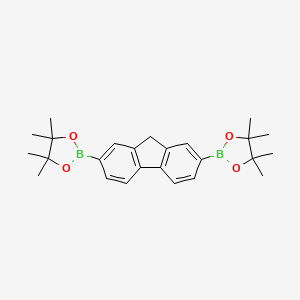 molecular formula C25H32B2O4 B3138707 2,7-bis(4,4,5,5-tetramethyl-1,3,2-dioxaborolan-2-yl)-9H-fluorene CAS No. 467219-11-0