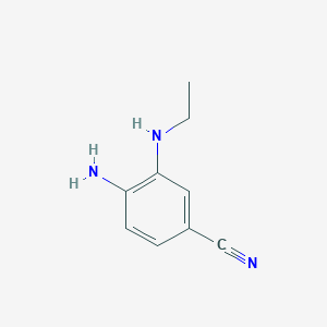 molecular formula C9H11N3 B3138713 4-氨基-3-乙氨基-苯腈 CAS No. 467235-09-2