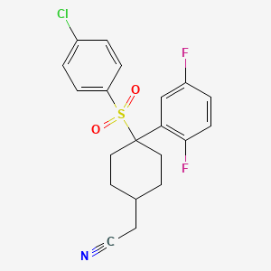 molecular formula C20H18ClF2NO2S B3138799 2-((1s,4s)-4-(4-Chlorophenylsulfonyl)-4-(2,5-difluorophenyl)cyclohexyl)acetonitrile CAS No. 471905-01-8