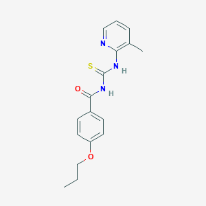 molecular formula C17H19N3O2S B313881 N-[(3-methylpyridin-2-yl)carbamothioyl]-4-propoxybenzamide 