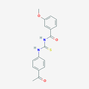 molecular formula C17H16N2O3S B313888 N-[(4-acetylphenyl)carbamothioyl]-3-methoxybenzamide 