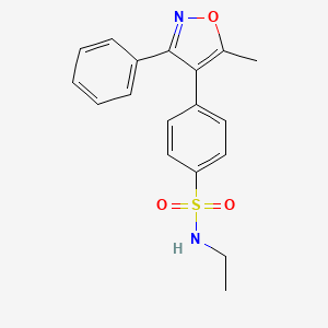 molecular formula C18H18N2O3S B3138883 N-ethyl-4-(5-methyl-3-phenylisoxazol-4-yl)benzenesulfonamide CAS No. 473465-11-1