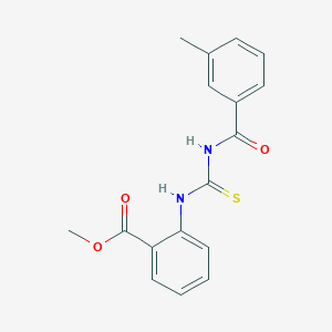 molecular formula C17H16N2O3S B313889 Methyl 2-({[(3-methylbenzoyl)amino]carbothioyl}amino)benzoate 