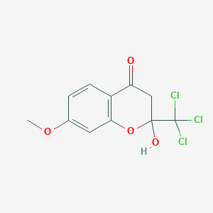 molecular formula C11H9Cl3O4 B3138896 2-Hydroxy-7-methoxy-2-trichloromethylchroman-4-one CAS No. 473565-63-8