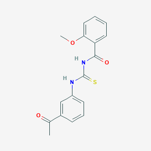 molecular formula C17H16N2O3S B313890 N-[(3-acetylphenyl)carbamothioyl]-2-methoxybenzamide 