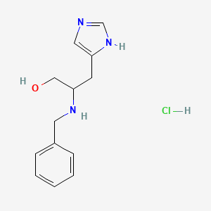 molecular formula C13H18ClN3O B3138925 2-(Benzylamino)-3-(1H-imidazol-5-yl)-1-propanol hydrochloride CAS No. 474263-67-7