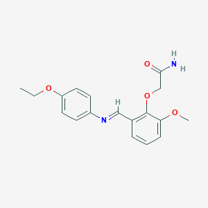 molecular formula C18H20N2O4 B313893 2-(2-{[(4-Ethoxyphenyl)imino]methyl}-6-methoxyphenoxy)acetamide 