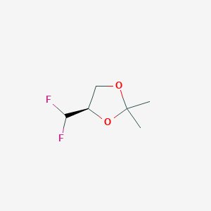 molecular formula C6H10F2O2 B3138941 (4R)-4-(difluoromethyl)-2,2-dimethyl-1,3-dioxolane CAS No. 474329-39-0