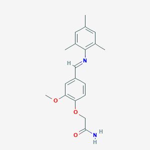 molecular formula C19H22N2O3 B313896 2-{4-[(Mesitylimino)methyl]-2-methoxyphenoxy}acetamide 