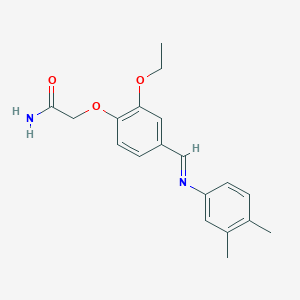 molecular formula C19H22N2O3 B313897 2-(4-{[(3,4-Dimethylphenyl)imino]methyl}-2-ethoxyphenoxy)acetamide 