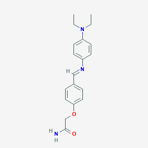 molecular formula C19H23N3O2 B313899 2-[4-({[4-(Diethylamino)phenyl]imino}methyl)phenoxy]acetamide 
