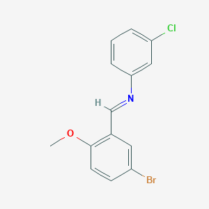 molecular formula C14H11BrClNO B313902 N-(5-bromo-2-methoxybenzylidene)-N-(3-chlorophenyl)amine 