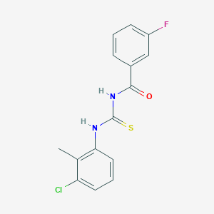 molecular formula C15H12ClFN2OS B313903 N-[(3-chloro-2-methylphenyl)carbamothioyl]-3-fluorobenzamide 