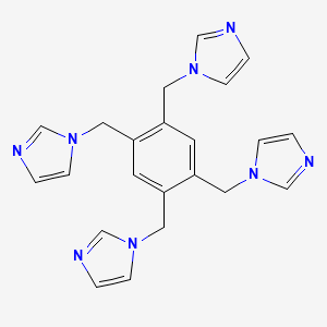 molecular formula C22H22N8 B3139036 1,2,4,5-Tetrakis((1H-imidazol-1-yl)methyl)benzene CAS No. 475094-90-7