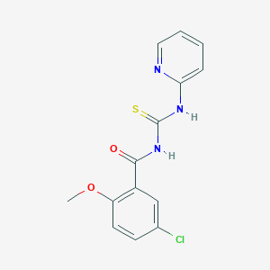 molecular formula C14H12ClN3O2S B313905 5-chloro-2-methoxy-N-(pyridin-2-ylcarbamothioyl)benzamide 